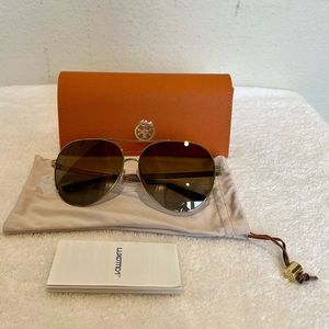 Tory Burch Polarized 62 mm Aviator Sunglasses